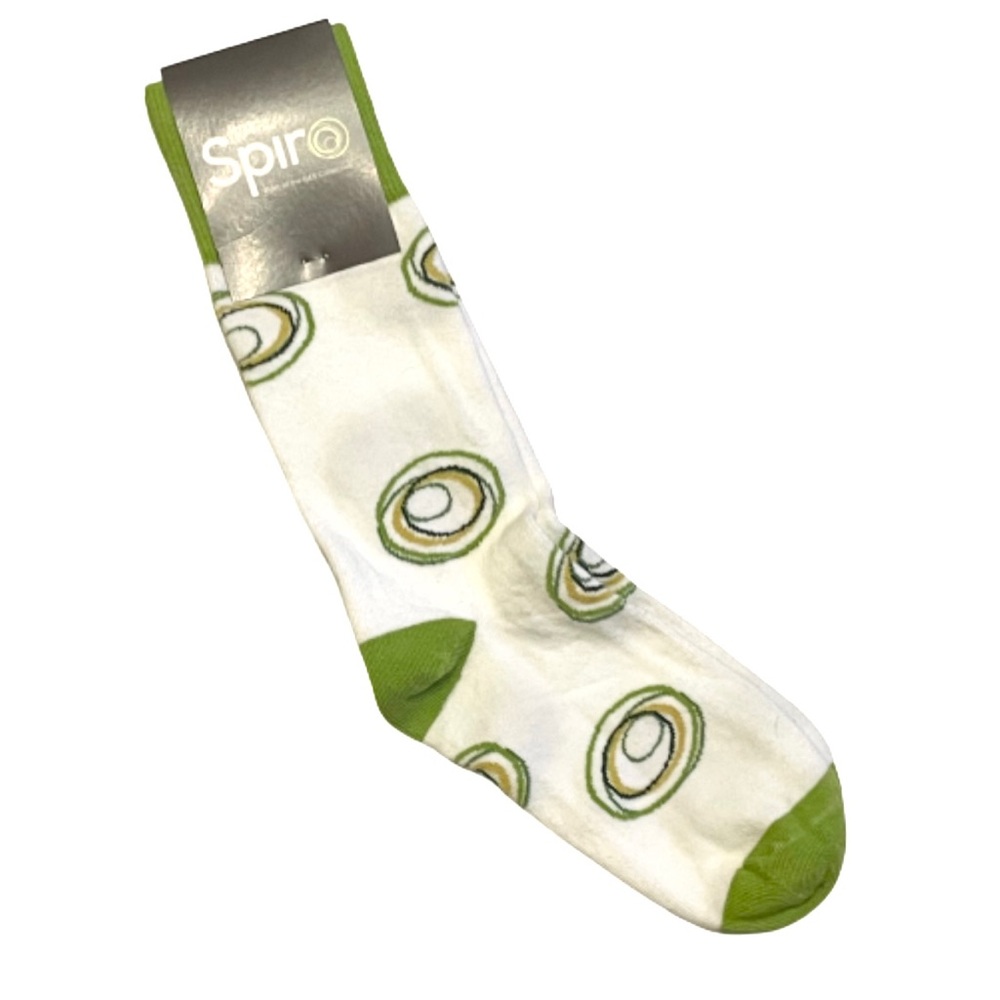 Lime green spiral swirl socks spiro sock Club